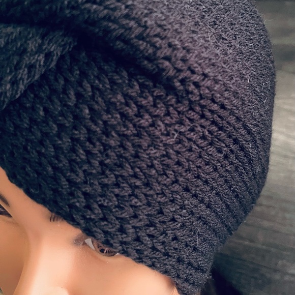 Handmade head ear warmer black soft acrylic holiday gift stocking stuffer - Picture 5 of 6